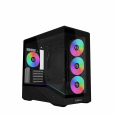 Lian-Li Vector V100R Mini MicroATX Computer Case, 4x 120mm Pre-Installed Fans, Up to 360mm Radiator & 9x 120mm Fan Support, Steel, 4.0 mm Tempered Glass & Plastic Materials, Black | V100RMIX